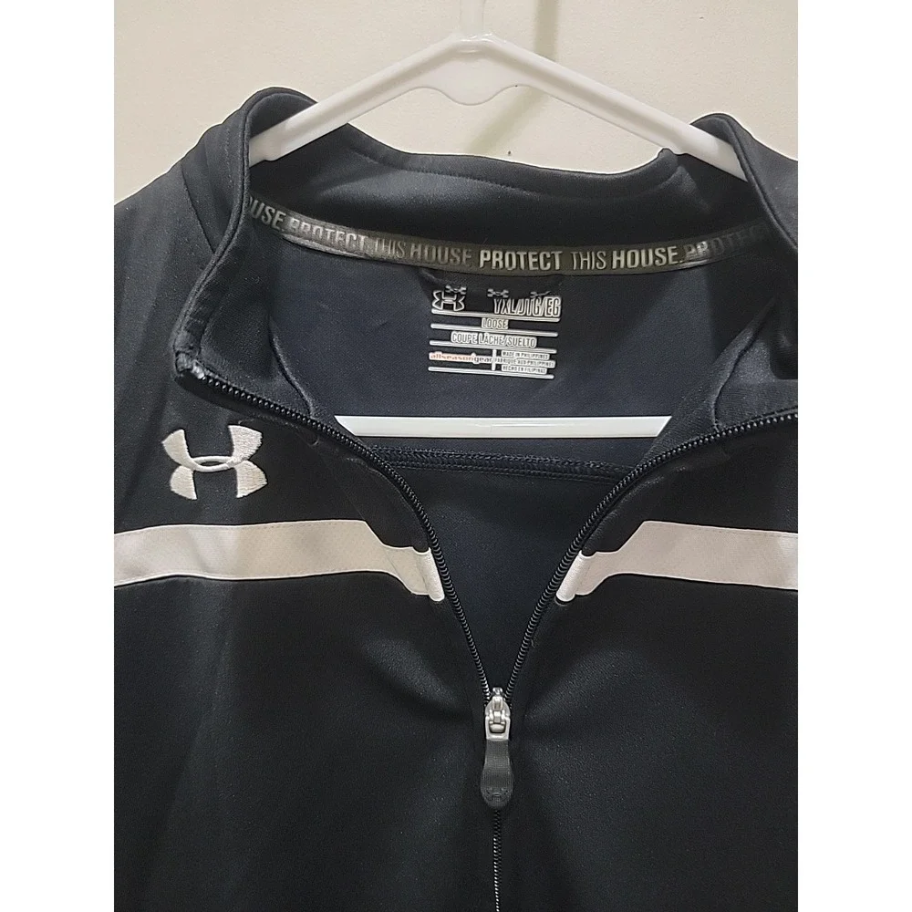 UNDER ARMOUR Jacket Logo All Season Full Zip Black Athletic YXL Youth Boys XL